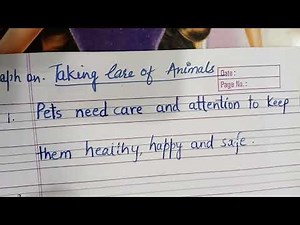 taking care of animals... paragraph