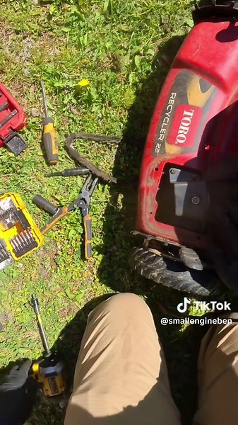 Another day, another shredded belt. #lawnmowerfix #brokenbelt #smallenginemechanic #smallenginerepair