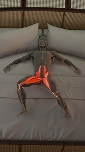 Two simple bed routines to restore hip mobility, decompress the spine, and relax the nervous system. Do both sides and breathe slow. #synermuscle #mobility #backrelief #hiprotation #recovery | SynerMuscle