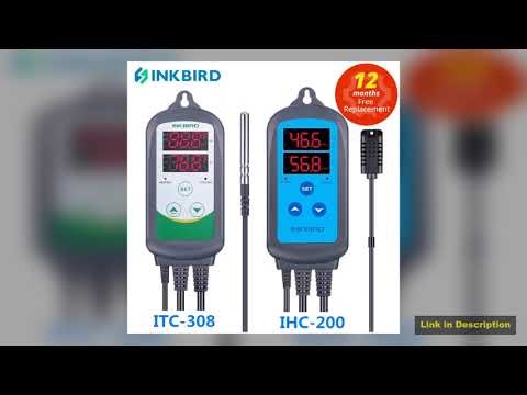 INKBIRD Combo Set Prewired Digital Dural Stage Humidity Controller IHC200 and Heating Cooling