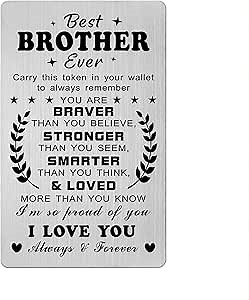 CPLJW Brother Card Gifts from Sister - Big Little Brother Birthday Gifts Ideas - I Will Always Proud of You Brother Birthday Graduation Gifts for Men Wallet Card