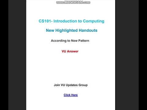 CS101- Introduction to Computing ,New Highlighted Handouts