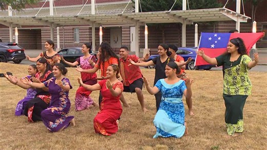 Tautua Pasifika Club greets students at Mount Tahoma High School as they return from summer break