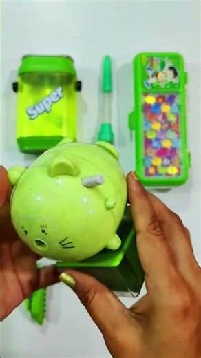 Satisfying Green Jumbo Pencil Sharpner With Trash Box cute Stationary Items