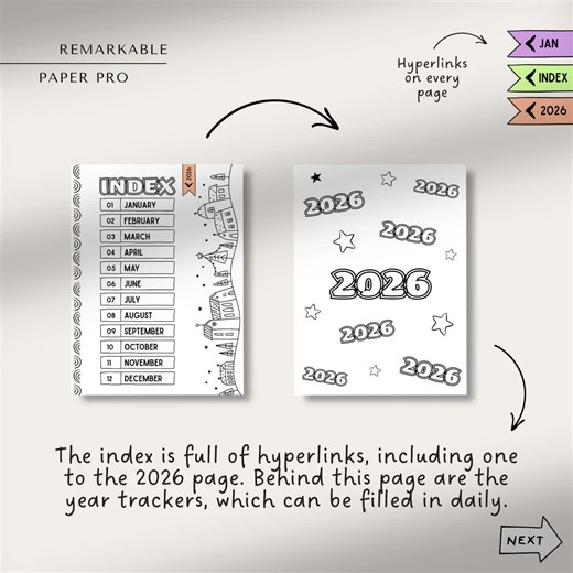 2026 Coloring Planner for Remarkable Paper Pro | Daily Tracker & Journaling Book | Doodle Planner 2026 | Tracker Planner |2026 Calendar - Etsy UK