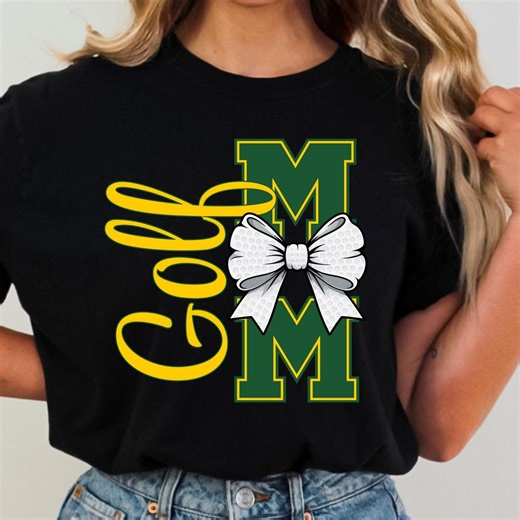 Custom Golf Bow PNG, Golf Mom Sublimation Design, Coquette Game Day Shirt Png, Girly Golf Png, Green & Yellow Team Colors, Golf Mama Png - Etsy