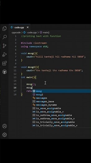 Exploring the Versatility of Void Functions in C++ Code | day 15 ... radhe radhe 🩵
