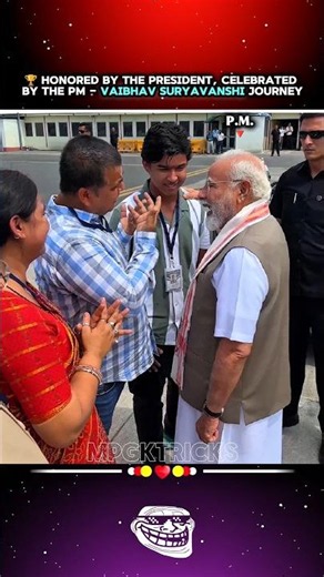 🔥 Honored by the President, Young IPL Star Vaibhav Suryavanshi Meets PM Modi 🇮🇳 #shorts #viral
