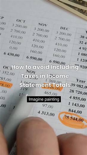 Are you including taxes in your income statement totals? Watch the video to learn more! Click the link to book a FREE consultation with our experts: https://tinyurl.com/2useeyfb #CPA #TaxSavings #smallbusiness | CPA4IT