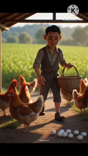 A farmer's hens gave eggs but farmer did not give them food...sad #ai #trending #hen #farmer #egg