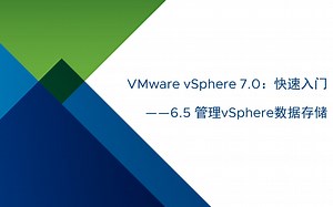 VMware vSphere 7.0 快速入门：6.5 管理vSphere数据存储