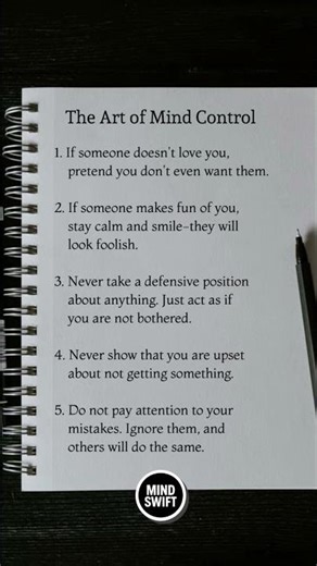 The Art of Mind Control 🧠🔥 Stay Unbothered, Stay Powerful #MindControl #Psychology