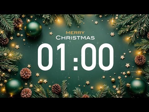 1 Minute Christmas Timer 🎵 with Christmas Music (4K) 🎄 - and Alarm Sound