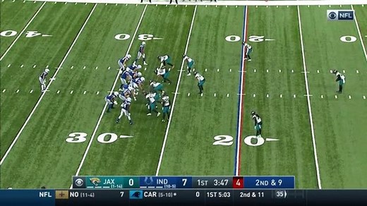 Mo Alie-Cox leads way for Nyheim Hines' 20-yard run