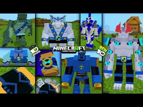 🔥BEN 10 V21 OMNIVERSE BLUE ALIENS MOD FOR MINECRAFT PE 😍| MCPE 1.26+