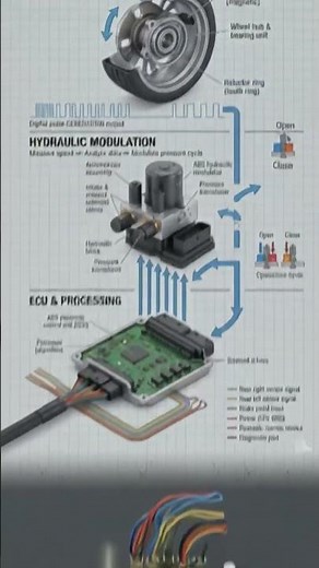 ABS System Explained 🚗⚙️ | How Wheel Speed Sensors, ECU & Hydraulic Modulator Work#ABS #CarSafety