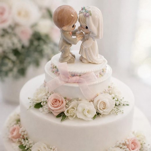 Precious Moments Wedding Cake Topper - Vintage Bride and Groom Figurine - Etsy