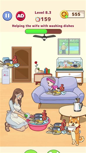 Tricky Dramas Short Stories Level 8.3 Helping the wife with washing dishes
