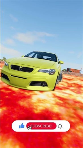 Lava Pit vs differant size car #car #beamngdrive #gaming #shorts