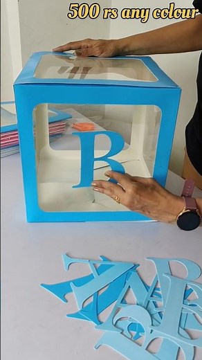 🫶Transparent Square Box For Babyshower,#babyshower,#babybox,#balloondecoration,#backdrop,#shortvideo
