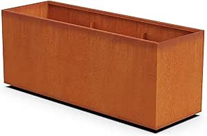 Extra Large Commercial Planter – 60-Inch (5 FT) Corten Steel Planter Box | Heavy Duty Metal for Patios & Borders | Made in USA, Fully Assembled