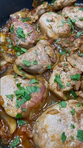 Spanish Pork Tenderloin in a Rich Garlic & Wine Sauce
