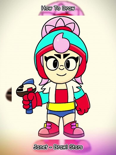 How To Draw Janet - Brawl Stars #cartoondrawing #drawing #drawingtutorial #howtodraw #art #fyp