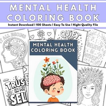 Mental Health Coloring Pages Bundle for Students | Mindfulness & SEL Activities