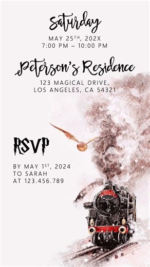 Hogwarts Express Baby Shower Invitation | Magical Bundle Animated Video Invite | Harry Potter Theme