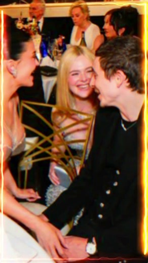 Elle Fanning was excited to congratulate Timothée Chalamet after his Golden Globe win