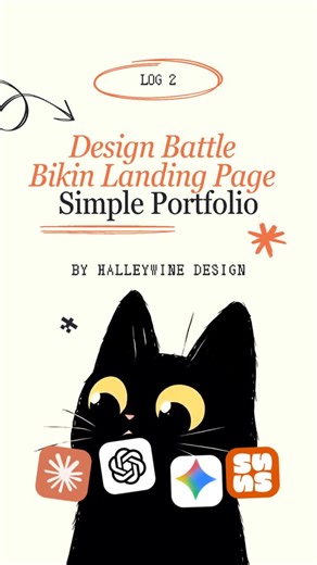 Halleywine Design on Instagram: "Kali ini aku bandingin 4 tools AI pakai 1 prompt yang sama 😌 Challengenya: bikin landing page portfolio simple dalam 1 file HTML. Aku tunjukin prosesnya, setiap tools cuma dikasih prompt sekali aja, and mostly butuh waktu 2-3 menit buat bikin satu landing page portfolio UI Designer yang simpel kaya gini. Hasilnya? Ada yang produce codingan sampai 800+ lines tapi design nya ga jalan sama sekali 🥲 Daaan ada tools yang berhasil, ga cuma produce tampilan design can