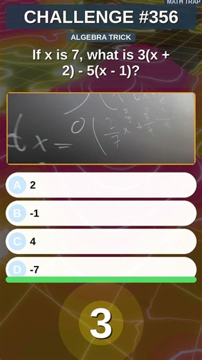 Algebra Challenge: Did You Get 4? 🤯 Find 3(x+2)-5(x-1)