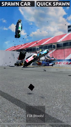 Watch cars go full speed into a wall in Pummu Dega #pummutalladega #roblox #nascar