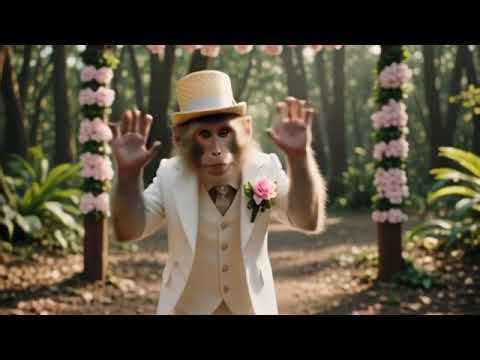 Monkey Groom Checks the Wedding Decorations While Waiting for Guests 🐒💐