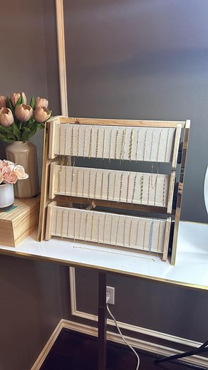 3-tier Permanent Jewelry Display Rack With Velvet Panels – Chain Organizer for Vendor Booth or Studio | Holds up to 57 Spools - Etsy