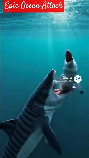 “Pliosaurus Ambushes Megalodon Pup in Epic Ocean Attack! 🌊🦴🔥 #Pliosaurus #Megalodon #Shorts”