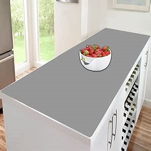 47.3''x23.6''(120cmx60cm) Extra Large Silicone Mat for Kitchen Counter, 1.4MM Thick Non-Slip Heat Resistant Countertop Protector, Waterproof Durable Kitchen Mat for Countertops, Islands (Light Gray)