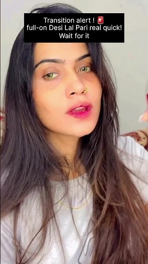 Transition alert! full-on Desi Lal Pari real quick! Wait for it #makeuptransformation #makeup#2025