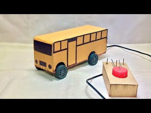 How to make a cardboard remote control with dc motor rc bus at home 