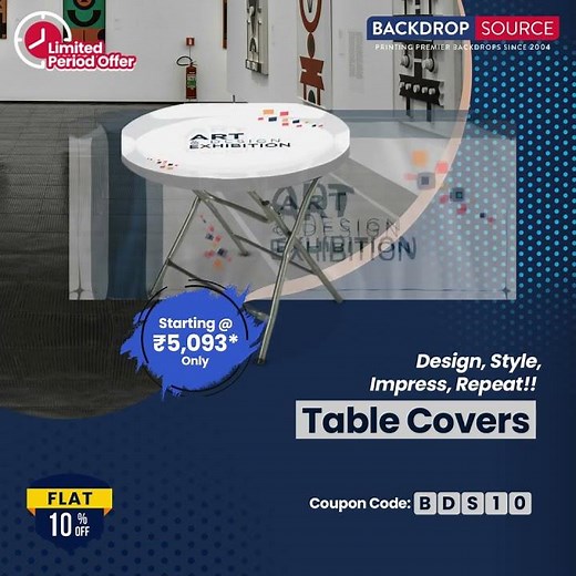 Custom Printed Table Covers – Elevate Your Exhibition Booth | BackdropSource India
