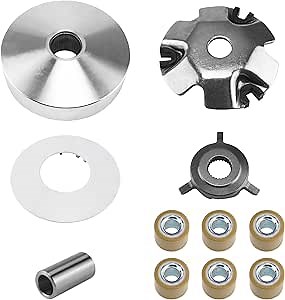 Racing Scooter Variator 49cc Scooter Variator Assembly with 6.5g Roller Front Clutch Drive Pulley for GY6 50cc 60cc 80cc 100cc 139QMA 139QMB Jonway Scooter Moped Scooter ATV