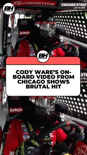 CODY WARE IN-CAR CAMERA SHOWS RESULT OF BIG HIT IN NASCAR CHICAGO STREET RACE #nascar #racing #Motorsport | BrakeHard