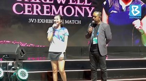 BAM held a special farewell ceremony for mixed doubles player Goh Liu Ying with an exhibition match ahead of the 2023 Malaysia Open semi-finals. Liu Ying, 33, hang up racket, with this year's Malaysia Open being her final tournament. 📹 R. Vikneswaran | BERNAMA | BERNAMA