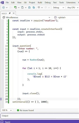 Multiplication Table Generator in Java Script