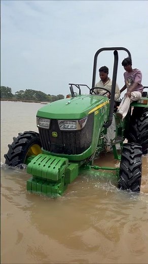 John Deere 5310 CRDI 4x4 Got Stuck in the River! 😱 Full Power + 4WD Rescue
