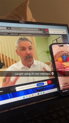 Caught using ai mid interview whoipsies 😳 #jobsearch #interview #jobinterview #parakeetai