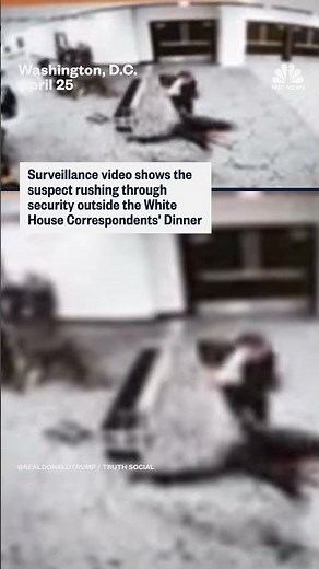 Surveillance video shows suspect rush through security