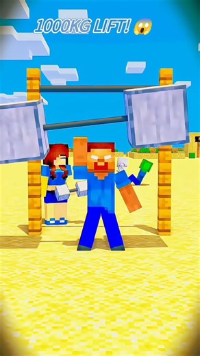 1000KG Weight Lift in Minecraft 😱 | Insane Strength Test #shorts#minecraft #ytshorts