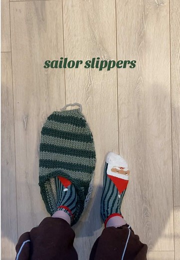 Excited to Knit Sailor Slippers with Annie's Pattern
