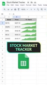 Create a quick stock market tracker in Google Sheets! #data